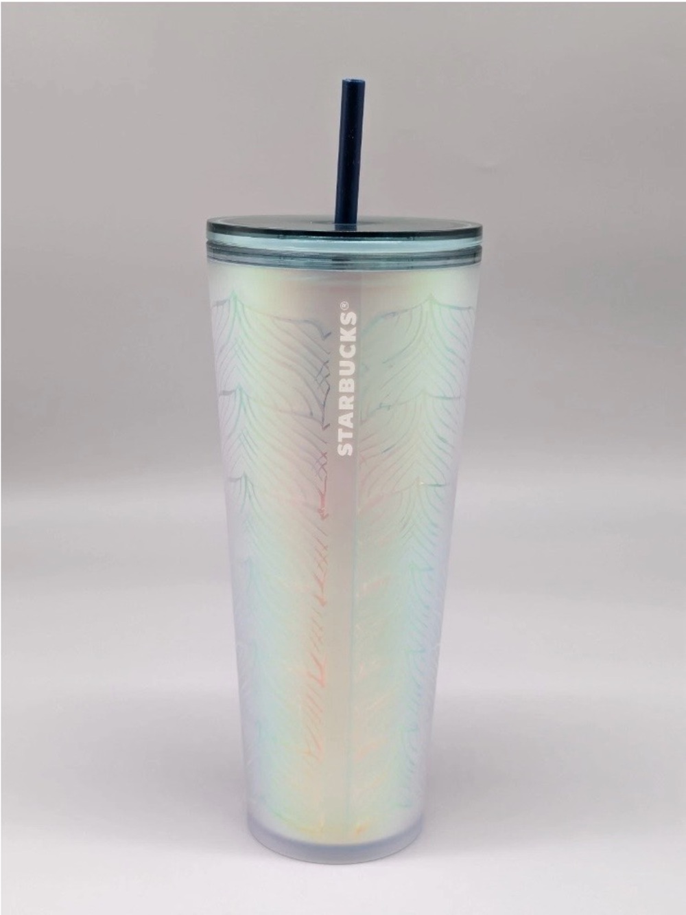 STARBUCKS 2021 Iridescent Mermaid Tail Venti 24oz Tumbler Cold Cup w/ Straw